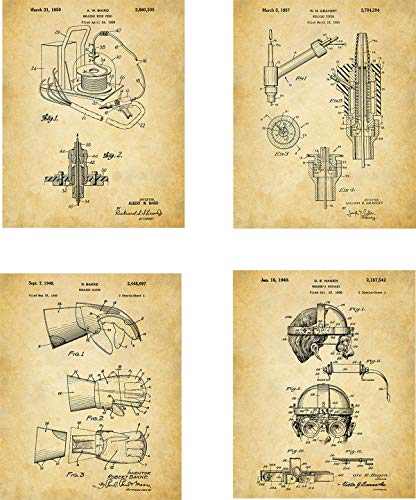 Welding Patent Wall Art Prints - set of Four (8x10) Unframed - wall art decor for Welders