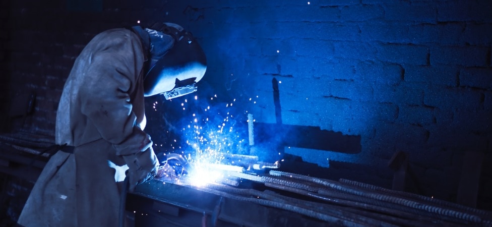 a man welding