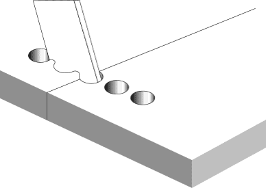 Metalock_process_2 joining rows of holes