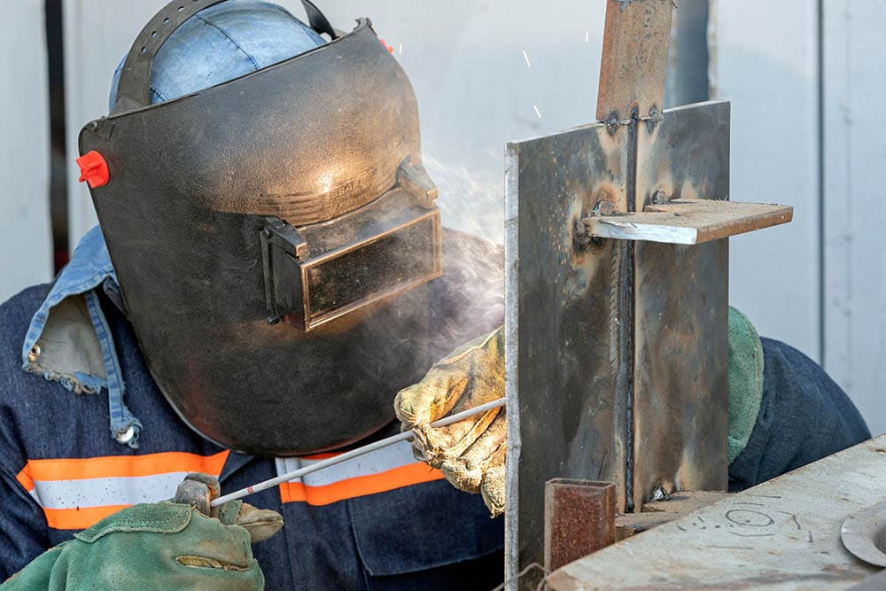 certified welder at work