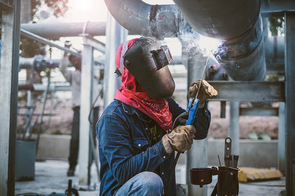 journeyman welder at work