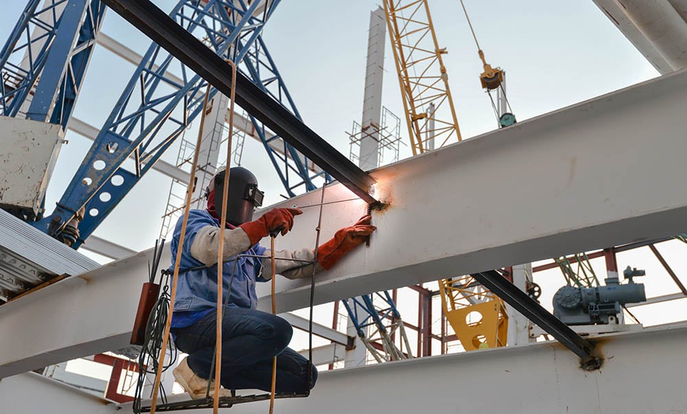 structural welder at work