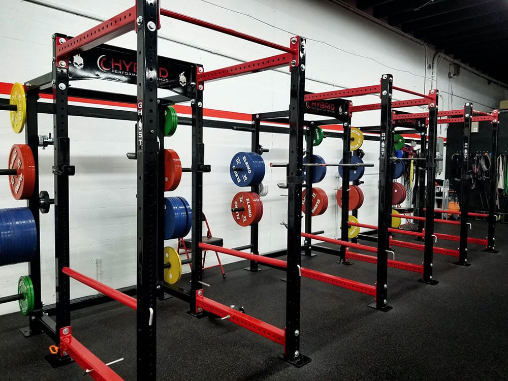 row of squat racks