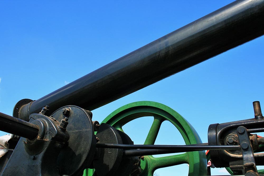 black pipe used on steam engine