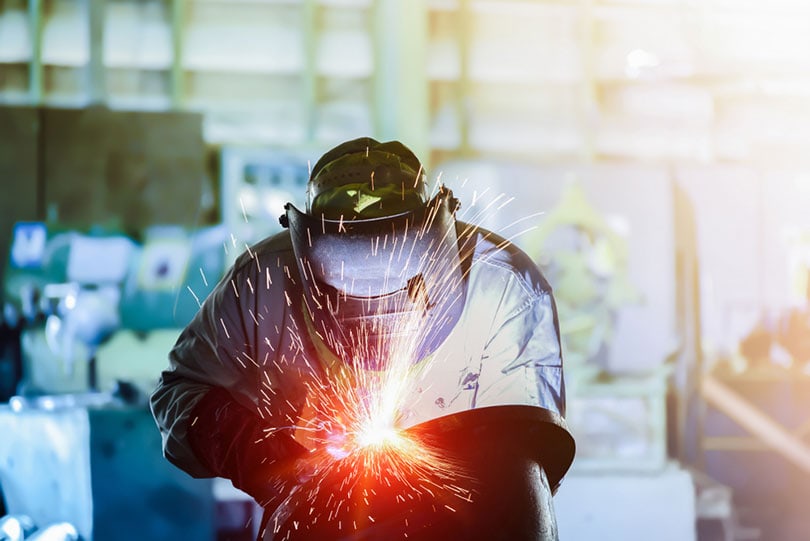 welding technician at construction site