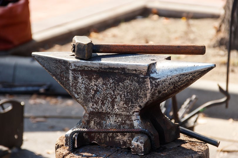 hammer on anvil